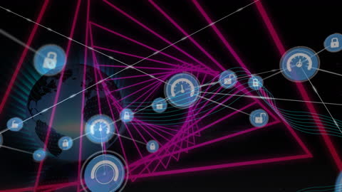 Futuristic Digital Network and Data Tunnel Conceptual Art