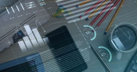 Digital Financial Analysis Over Office Desk with Tech Gadgets - Download Free Stock Images Pikwizard.com