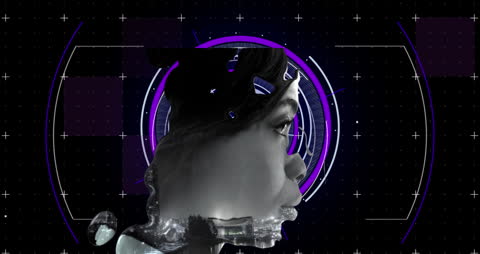 Digital Data Processing and Scanning Animation with Abstract Design