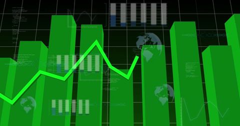 Green Bar Graph and Rising Line Graph Depicting Data Analysis - Download Free Stock Images Pikwizard.com