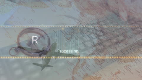 Composite of Navigation Tools with Air Travel Symbolism