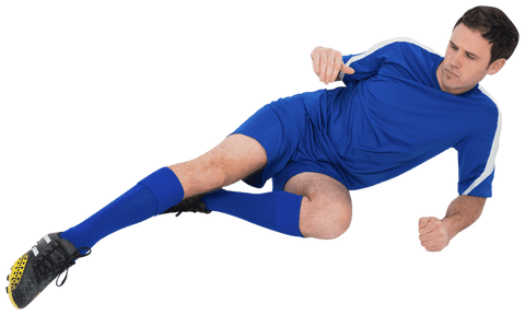 Transparent Image of Soccer Player Kicking in Blue Uniform - Download Free Stock Videos Pikwizard.com