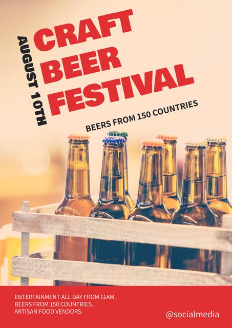 Craft Beer Festival Promotion with Global Beer Diversity Poster - Download Free Stock Templates Pikwizard.com