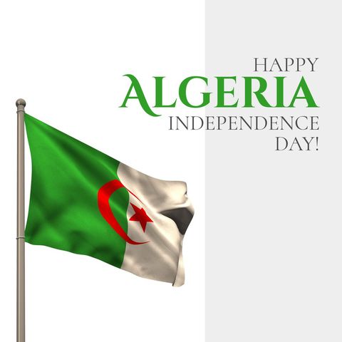 Algeria Independence Day Celebration with National Flag - Download Free Stock Templates Pikwizard.com