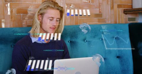 Analyzing Global Data on Laptop with Futuristic Holograms