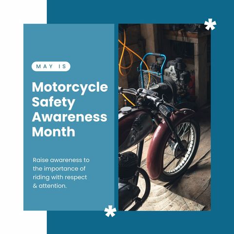 motorcycle safety awareness month promotional graphic - Download Free Stock Templates Pikwizard.com