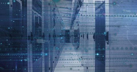 Data Processing in Advanced Server Room with Digital Interface - Download Free Stock Images Pikwizard.com