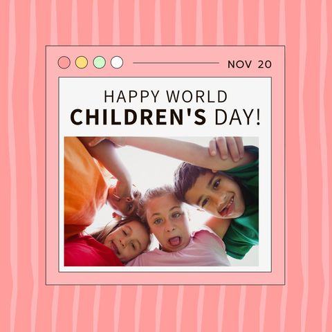 happy world children's day celebration nov 20 - Download Free Stock Templates Pikwizard.com