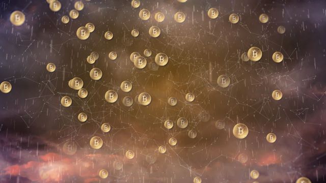 This visually striking video depicts Bitcoin symbols floating in a glowing global connection network background. Ideal for concepts related to cryptocurrency, blockchain technology, digital finance, and the future of money. Suitable for use in financial blogs, tech websites, and educational materials about cryptocurrency.