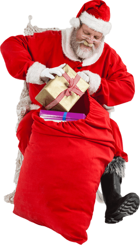 transparent santa claus with sack full of wrapped holiday gifts - Download Free Stock Videos Pikwizard.com