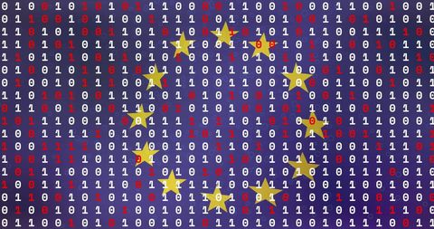 Digital Binary Code Forming EU Flag Concept - Download Free Stock Images Pikwizard.com