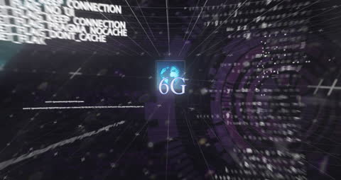Digital Network 6G Concept with Globe and Data Streams