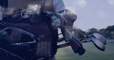 Mature Male Golfer Carrying Bag Highlighting Leisure and Sport