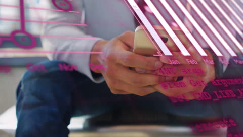 Businessman Analyzing Statistical Data on Smartphone