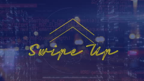 Swipe Up Animation with Digital Code Background