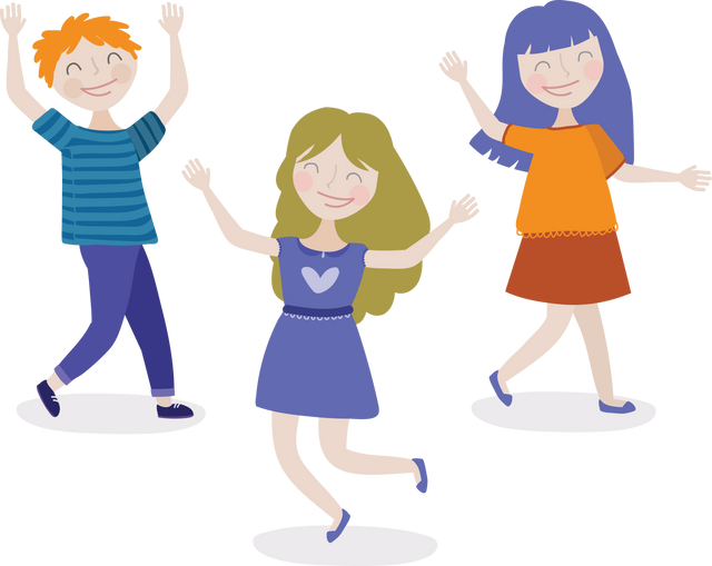 Transparent Illustration of Happy Children Dancing Joyfully - Download Free Stock Videos Pikwizard.com