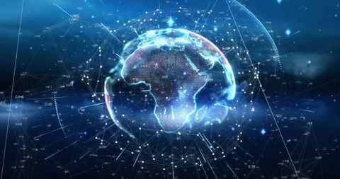 Digital Network Overlay on 3D Globe with Technological Concepts - Download Free Stock Images Pikwizard.com