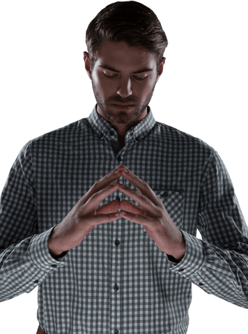Man Focusing While Pretending to Hold Invisible Object Transparent Background - Download Free Stock Videos Pikwizard.com