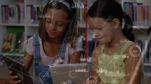 Children Engaging with Tablets in Library Deriving Learning Remotely