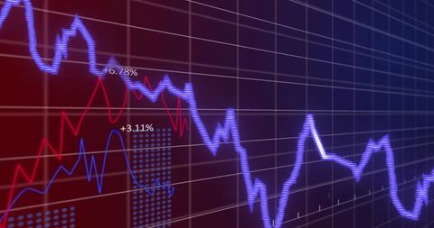 Financial Data Analysis with Graphs on Digital Grid Background