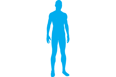 Silhouette of Standing Man on Transparent Background