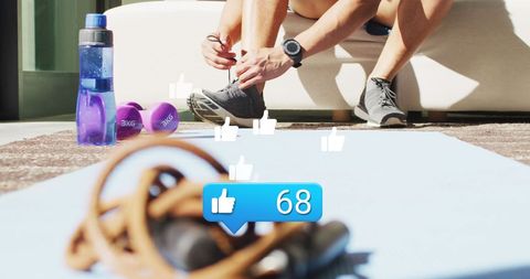 Athlete Tying Shoelaces Symbolizing Social Media Influence