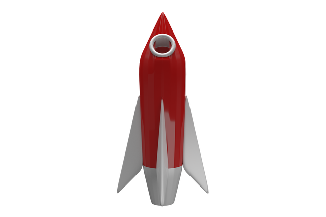 Transparent Glossy Red and White Rocket Toy Isolated on White - Download Free Stock Videos Pikwizard.com