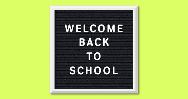 Welcome Back to School Blackboard Sign on Yellow Background - Download Free Stock Images Pikwizard.com