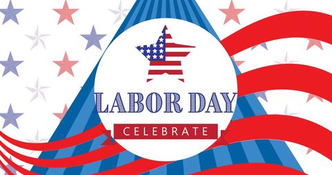 Patriotic Labor Day Celebration with Stars and Stripes