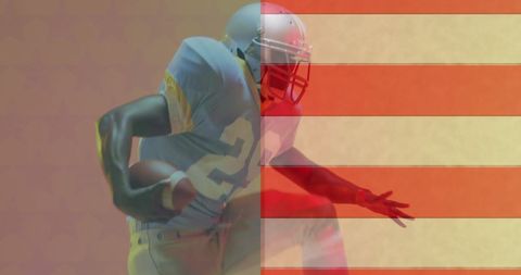 American Football and Patriotism Blending Across USA Flag