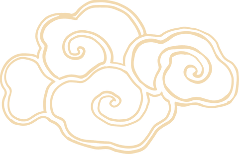 Ornamental cloud illustration on transparent background