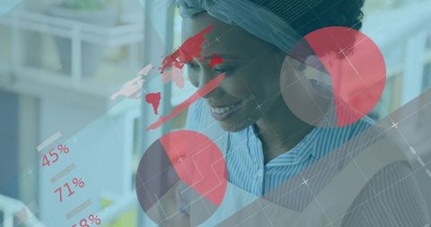 Businesswoman Simulating Innovative Data Analytics Technology