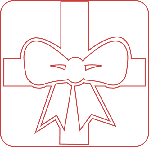 Red Gift Box Icon on Transparent Background Illustration