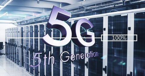 5G Network Technology in Data Servers Facility - Download Free Stock Images Pikwizard.com