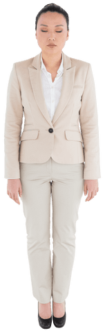 Transparent Background Biracial Businesswoman Standing Isolated