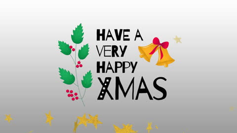Festive Christmas Greeting Card Animation with Bells and Text