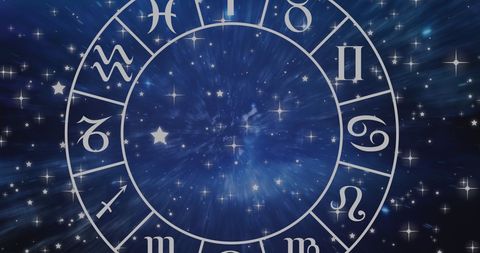 Zodiac Wheel and Aries Constellation in Starry Galaxy - Download Free Stock Images Pikwizard.com