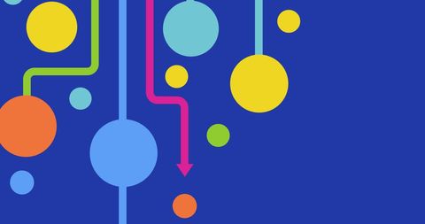 colorful connected circles on blue abstract background - Download Free Stock Images Pikwizard.com
