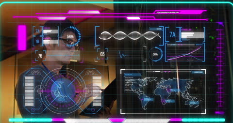 Technology Concept with Digital Interface and Data Animation