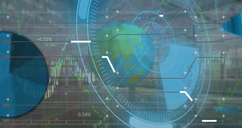 Futuristic Global Data Analysis Concept Overlay