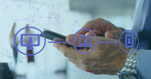 Business Professional Utilizing Smartphone and Digital Connections