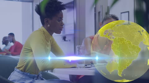 Global Connections And Diverse Business Team in Office Setting