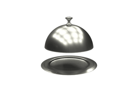 Floating Silver Cloche and Tray on Transparent Background - Download Free Stock Videos Pikwizard.com