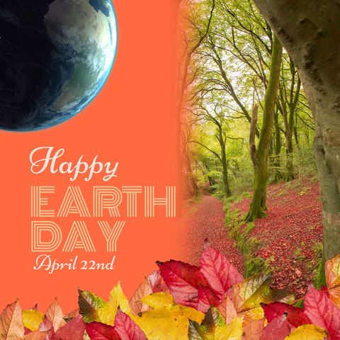 Earth Day Celebration on April 22 with Autumn Leaves and Green Forest - Download Free Stock Templates Pikwizard.com