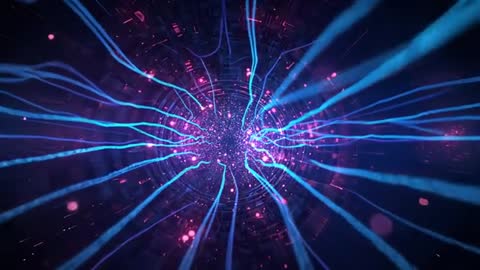 Futuristic Digital Core with Pulsating Neon Tendrils