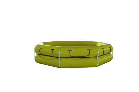 Yellow Lifeboat Illustration on Transparent Background