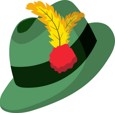 traditional green hat with large feathers on transparent - Download Free Stock Videos Pikwizard.com