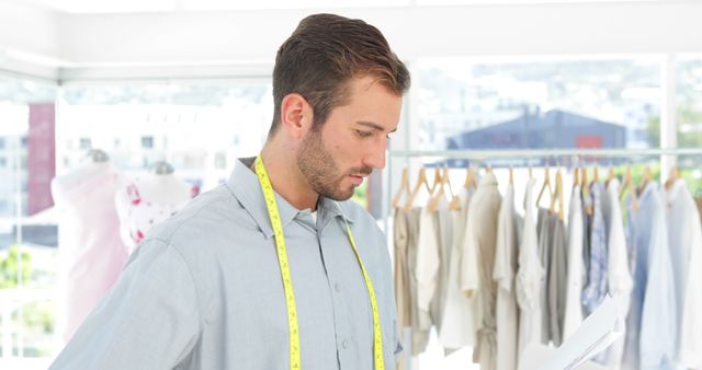 Fashion Designer Examining Garment in Studio - Download Free Stock Images Pikwizard.com