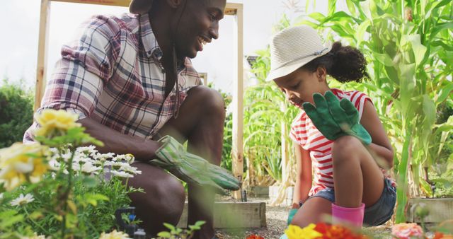 Father and Daughter Enjoying Gardening in Backyard - Download Free Stock Images Pikwizard.com