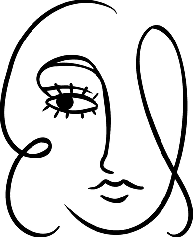 modern line art face on transparent background - Download Free Stock Videos Pikwizard.com
